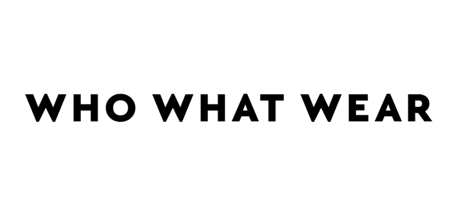 White background with black text displaying the phrase 'WHO WHAT WEAR'