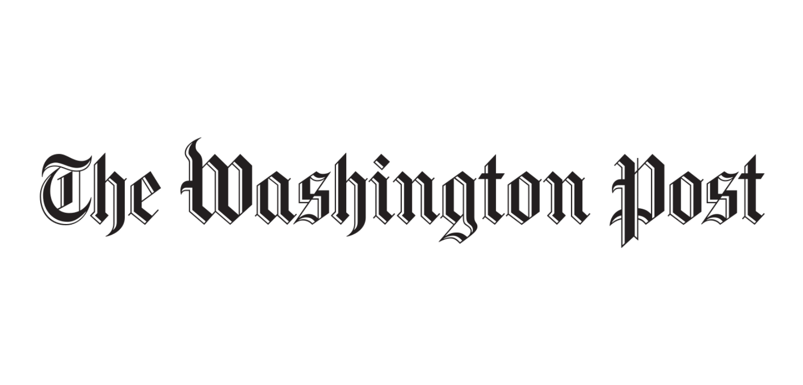 Black background with the Washington Post logo in black gothic font.