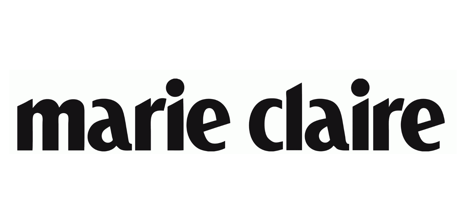 Text reading 'marie claire' in bold black letters on a white background.