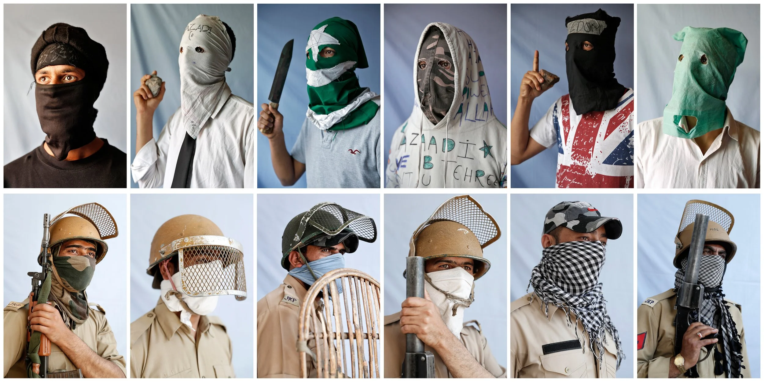 Military and militants, Kashmir.