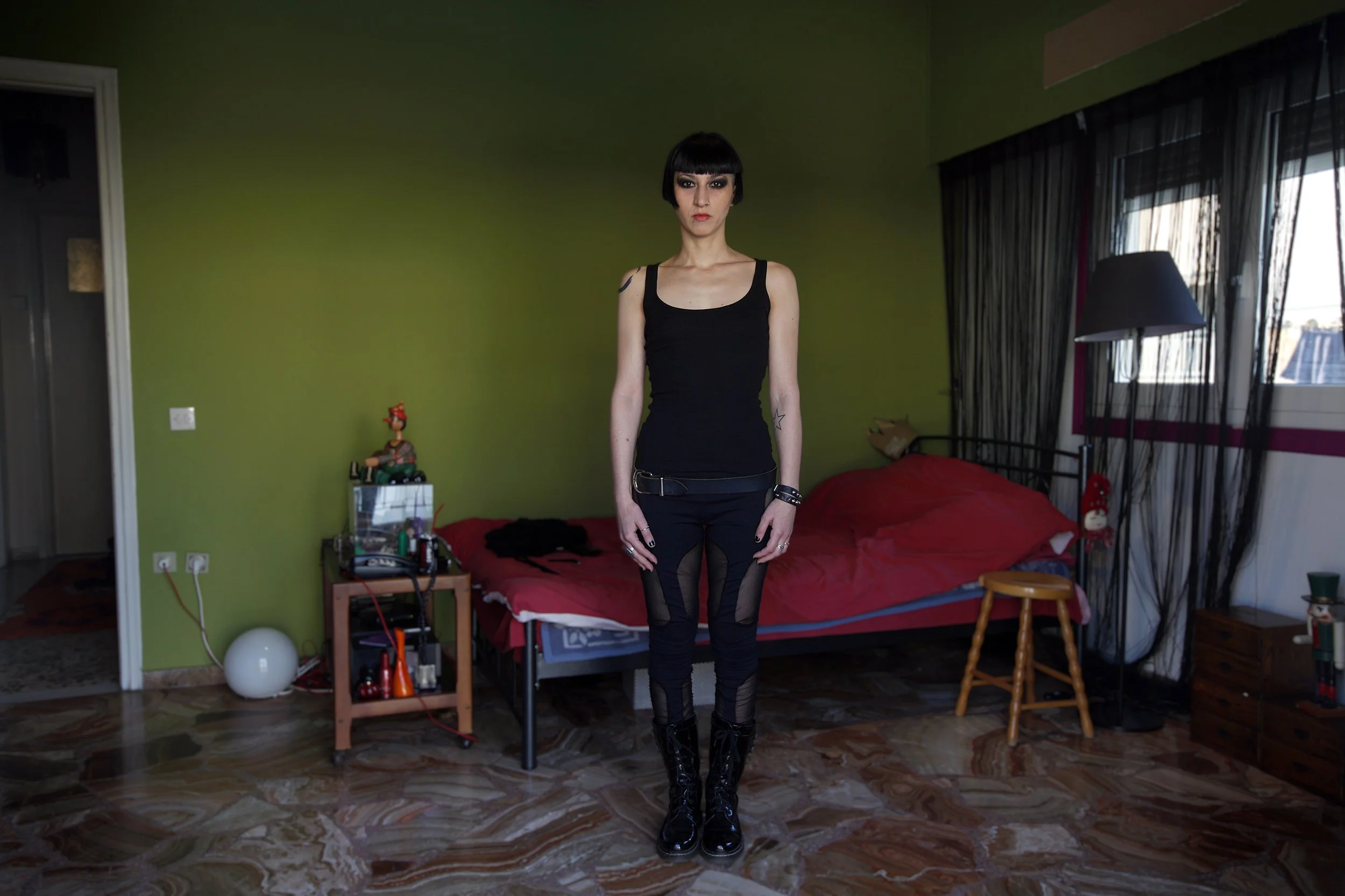 Dancer in her bedroom, Athens.