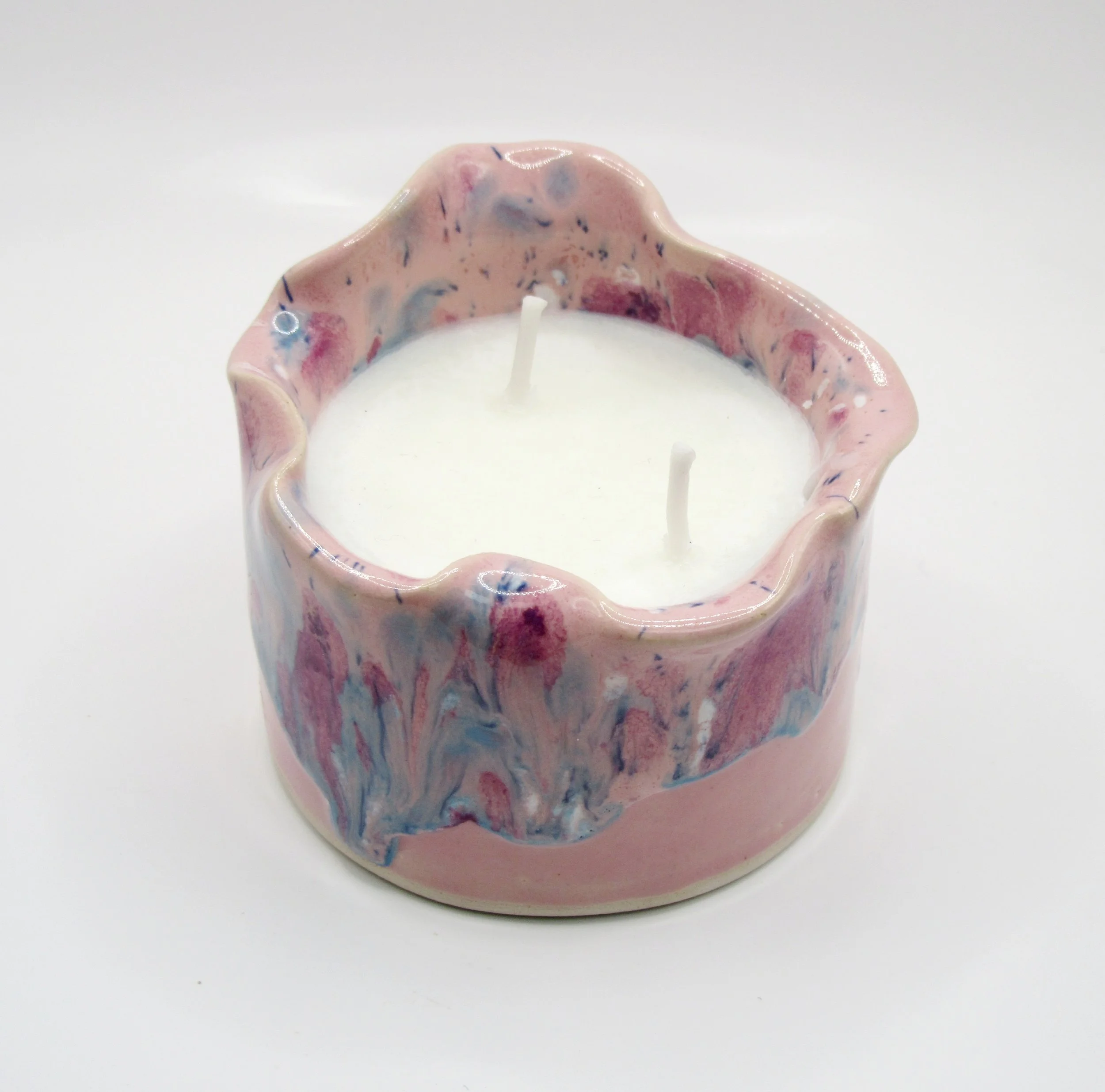 Small  Wobbly Ceramic Pillar Candle