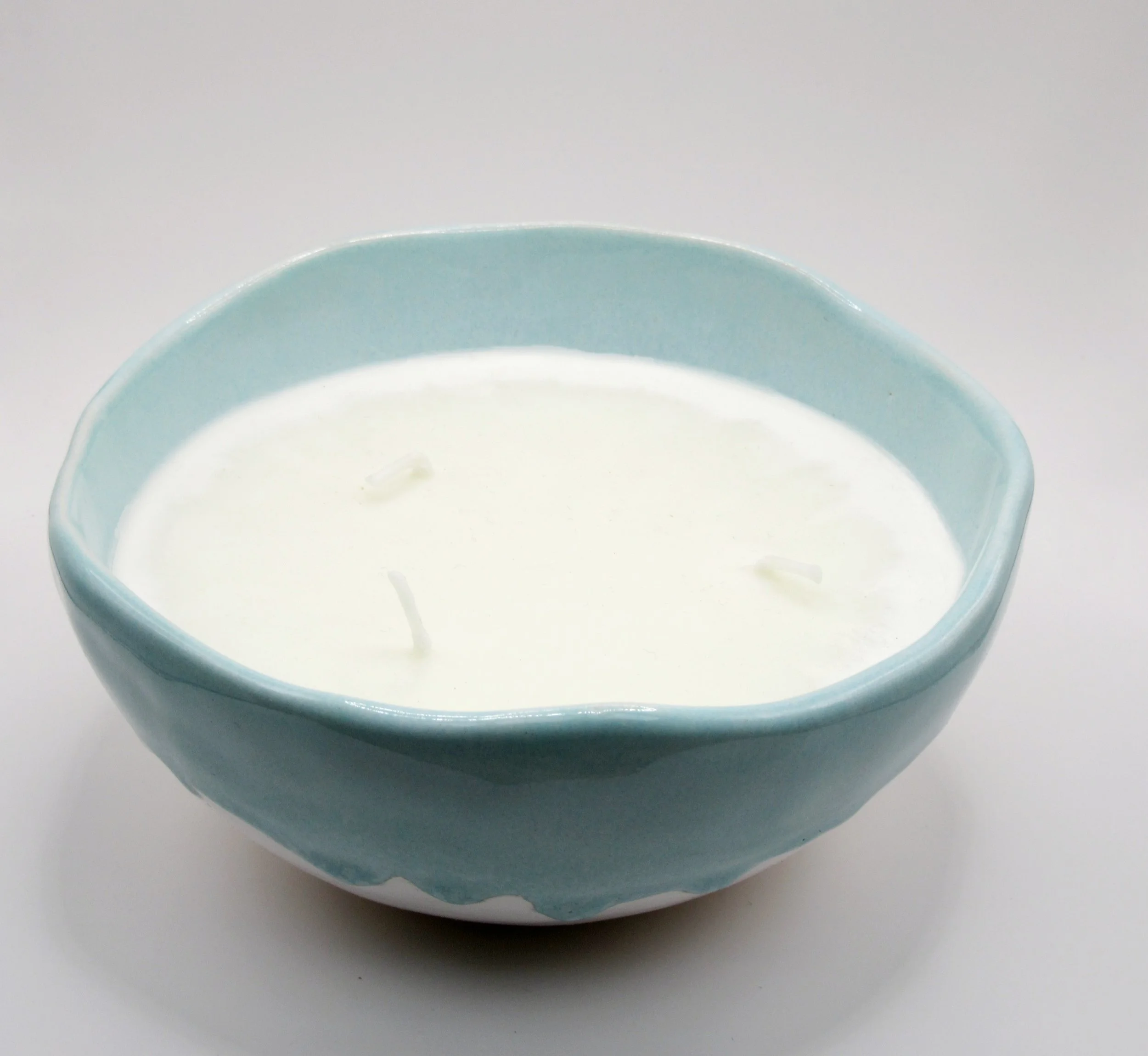 Large Ceramic Candle Bowl - Sage Green