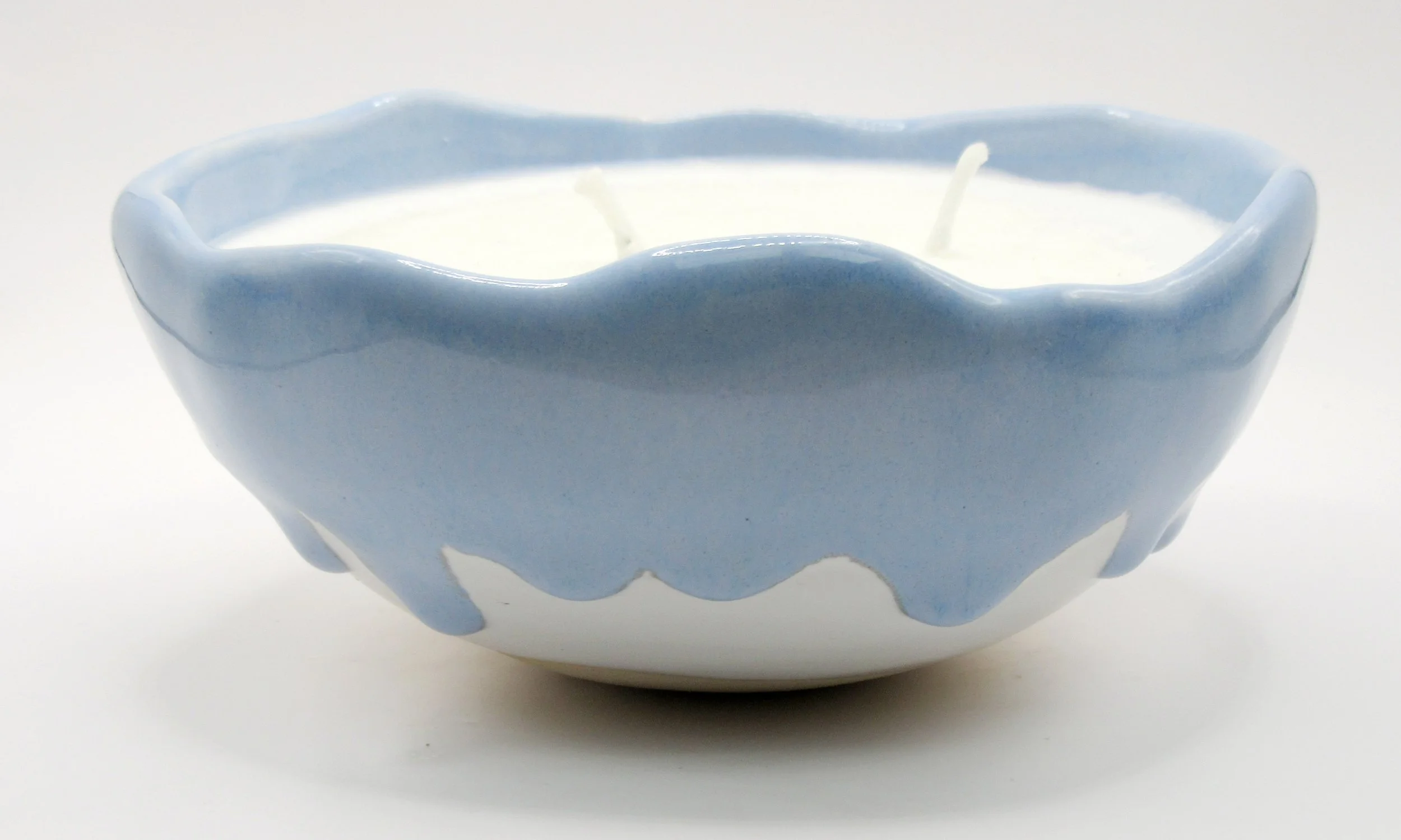 Large Ceramic Candle Bowl - Light Blue