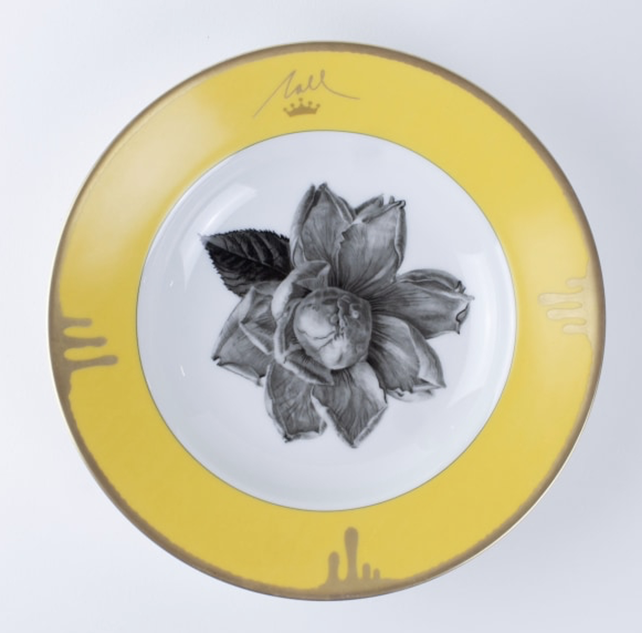 Tuscia's Roses: Open Rose Rim Soup Bowl (Yellow)