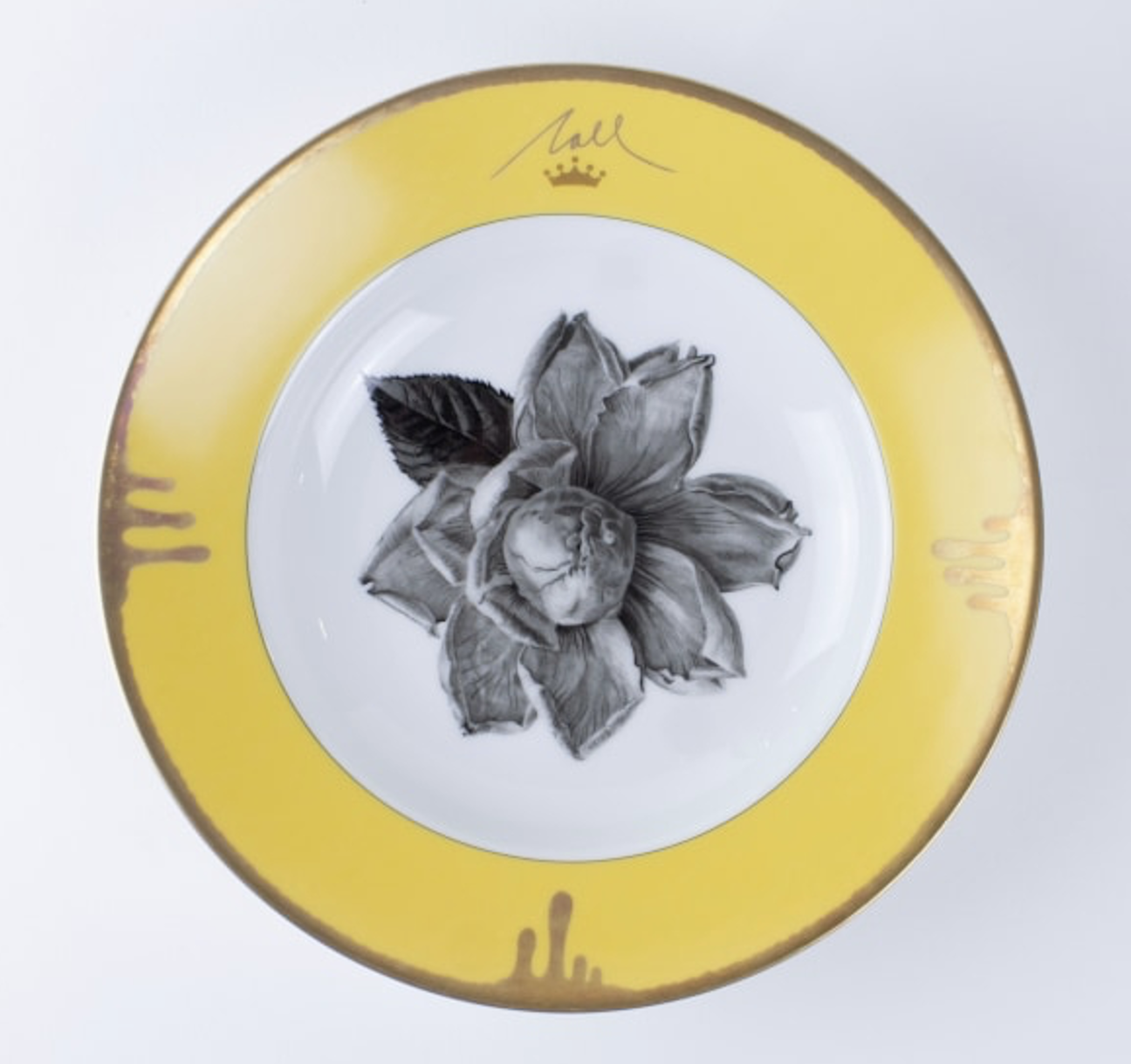 Tuscia's Roses: Open Rose Rim Soup Bowl (Yellow)