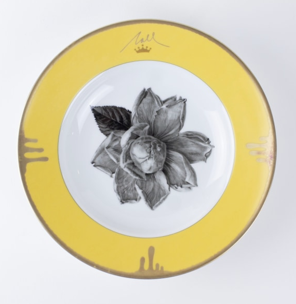 Tuscia's Roses: Open Rose Rim Soup Bowl (Yellow)