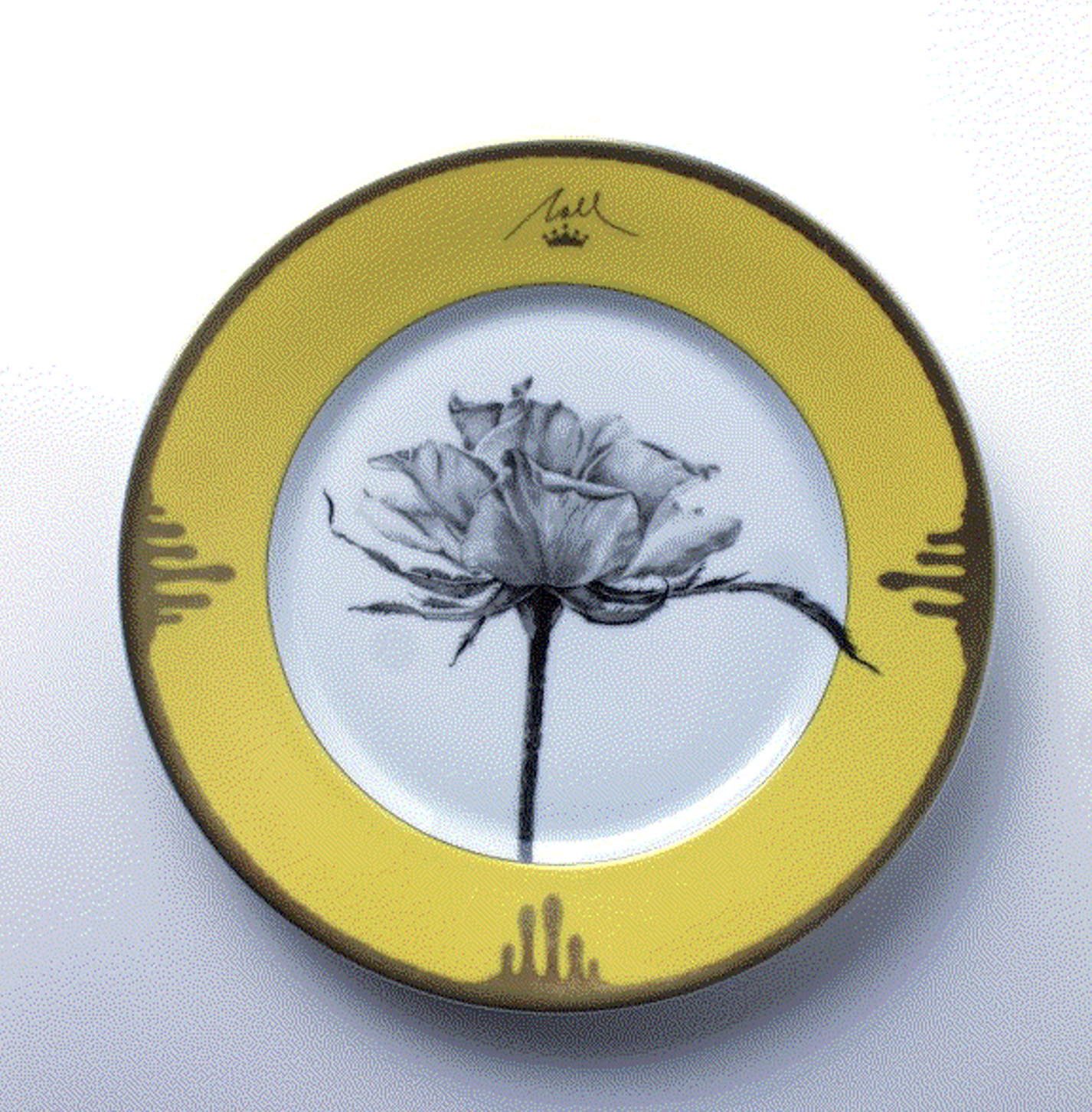 Tuscia's Roses: Open Rose Salad Plate (Yellow)