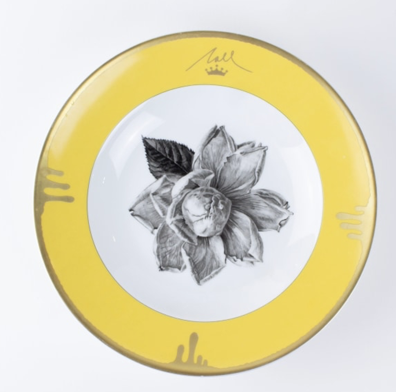 Tuscia's Roses: Open Rose Rim Soup Bowl (Yellow)