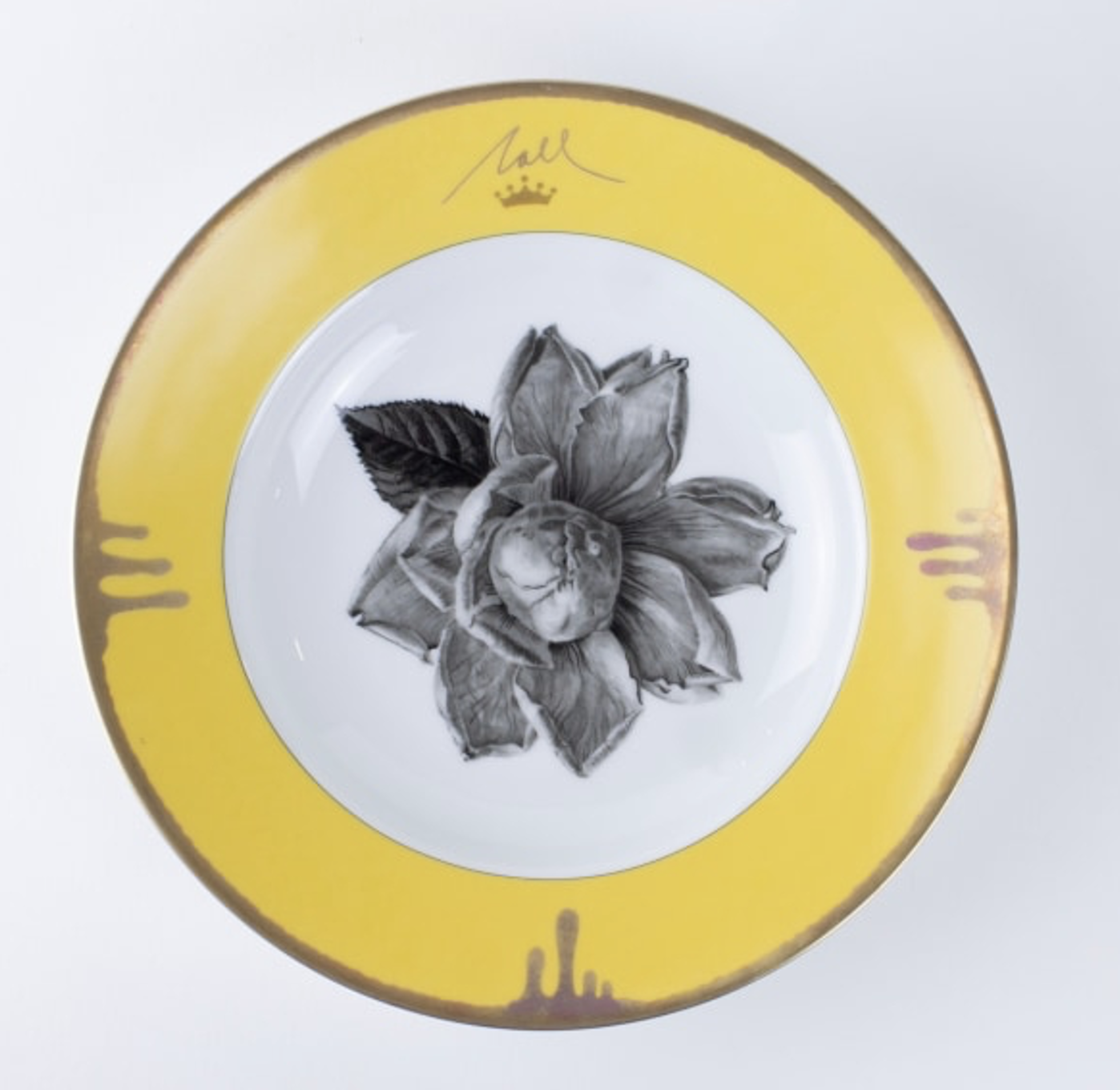 Tuscia's Roses: Open Rose Rim Soup Bowl (Yellow)