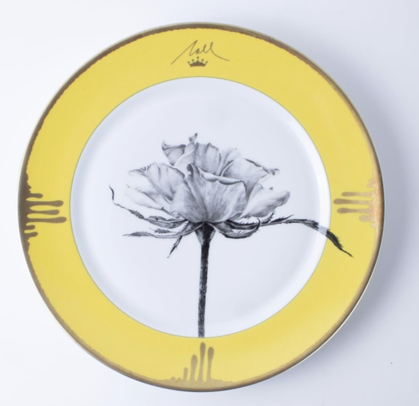 Tuscia's Roses: Open Rose Dinner Plate (Yellow)