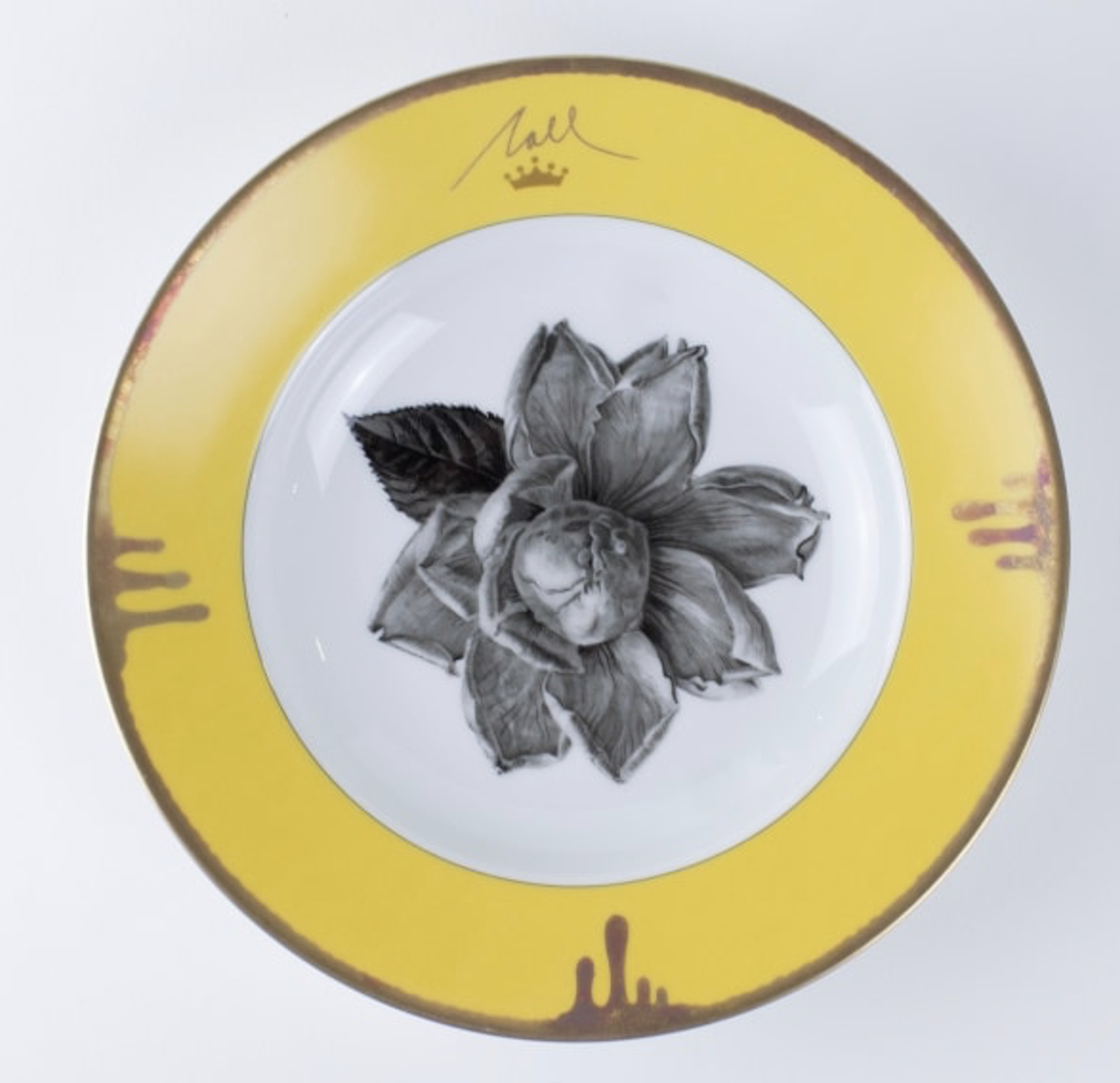 Tuscia's Roses: Open Rose Rim Soup Bowl (Yellow)