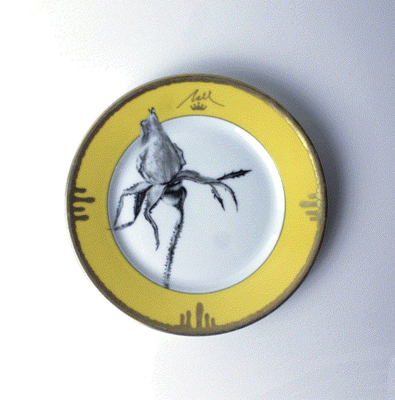 Tuscia's Roses: Closed Rose Bread & Butter Plate (Yellow)