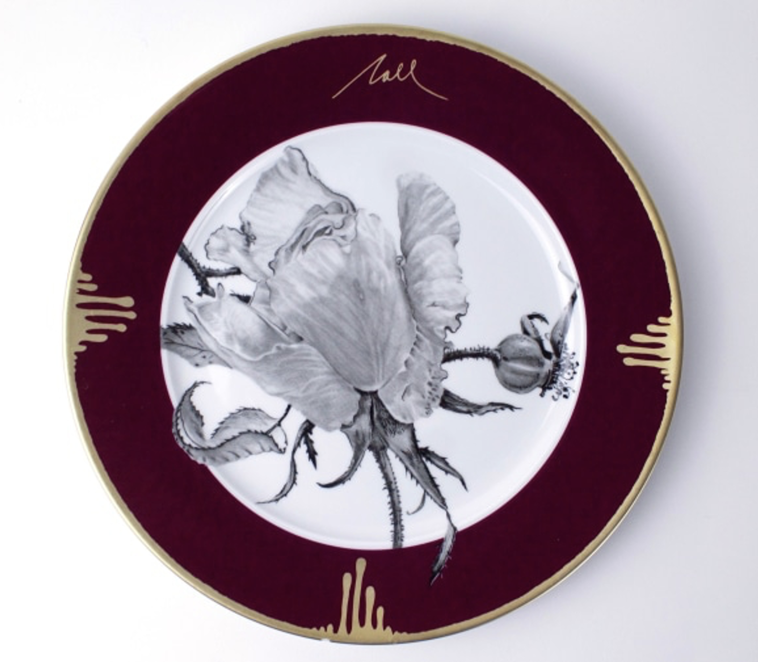 Tuscia's Roses: Semi-Closed Rose Plate (Red)