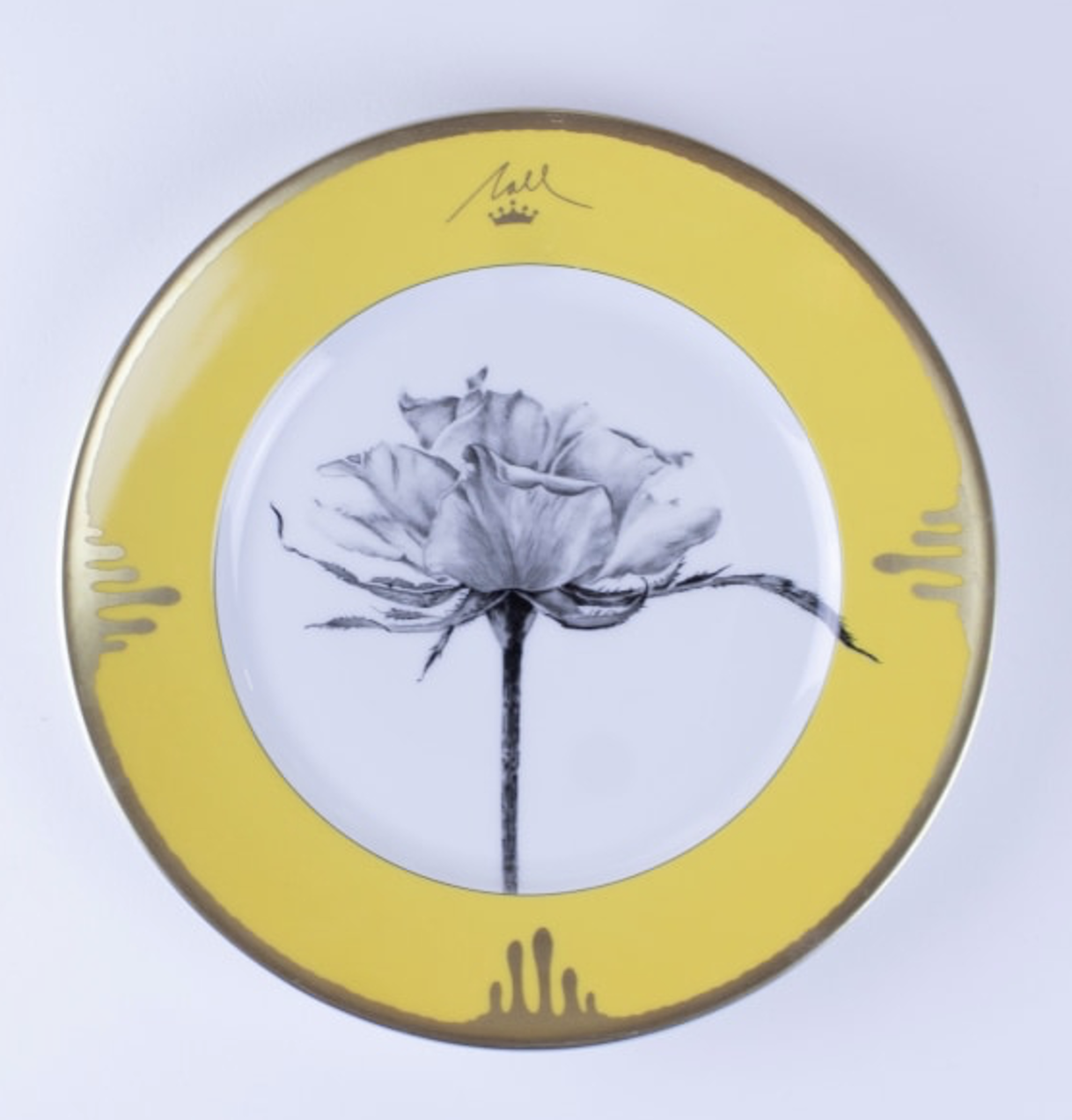 Tuscia's Roses: Open Rose Salad Plate (Yellow)