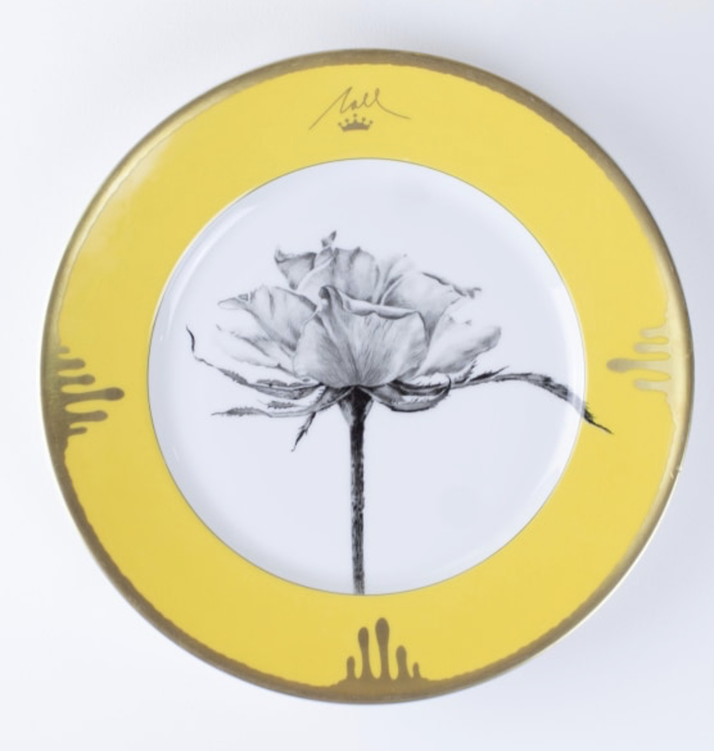 Tuscia's Roses: Open Rose Salad Plate (Yellow)