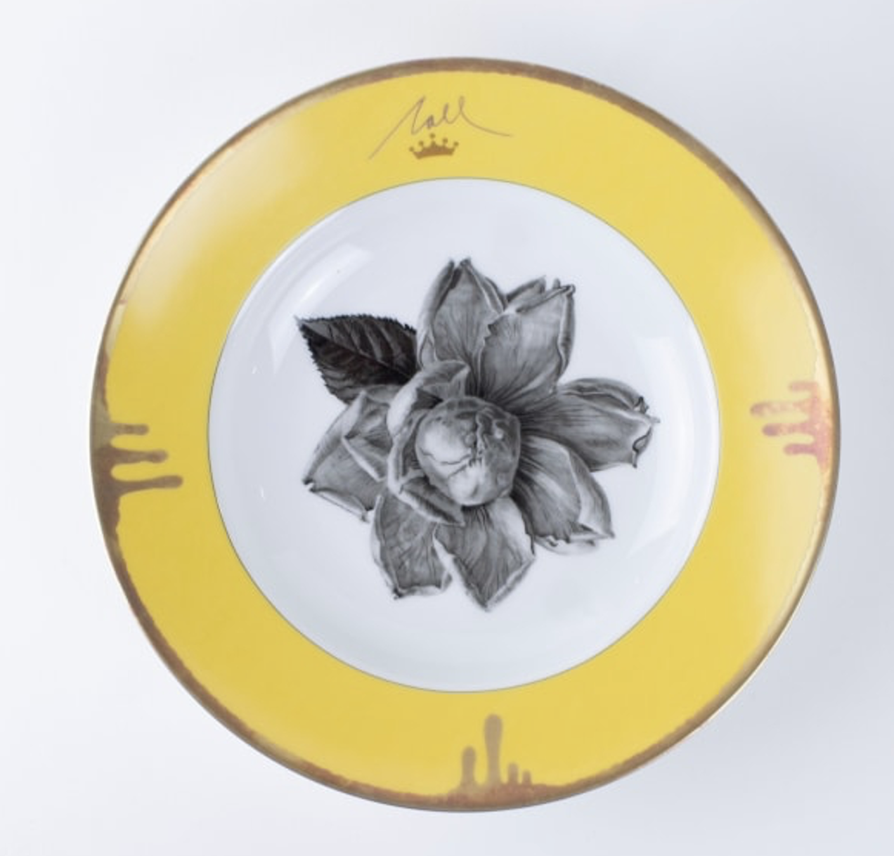 Tuscia's Roses: Open Rose Rim Soup Bowl (Yellow)