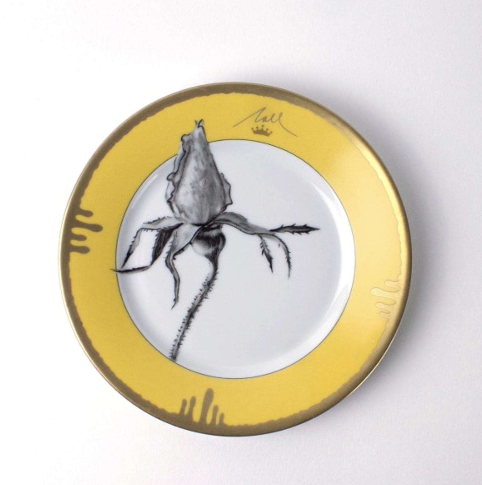 Tuscia's Roses: Closed Rose Bread & Butter Plate (Yellow)