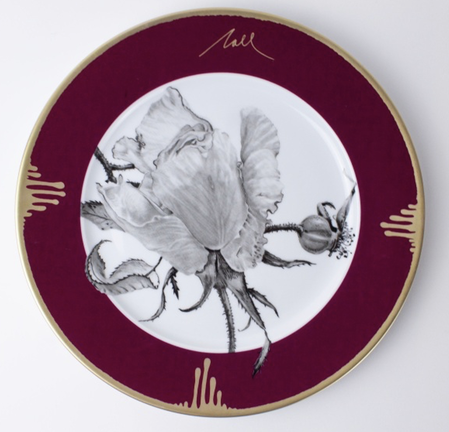 Tuscia's Roses: Semi-Closed Rose Plate (Red)