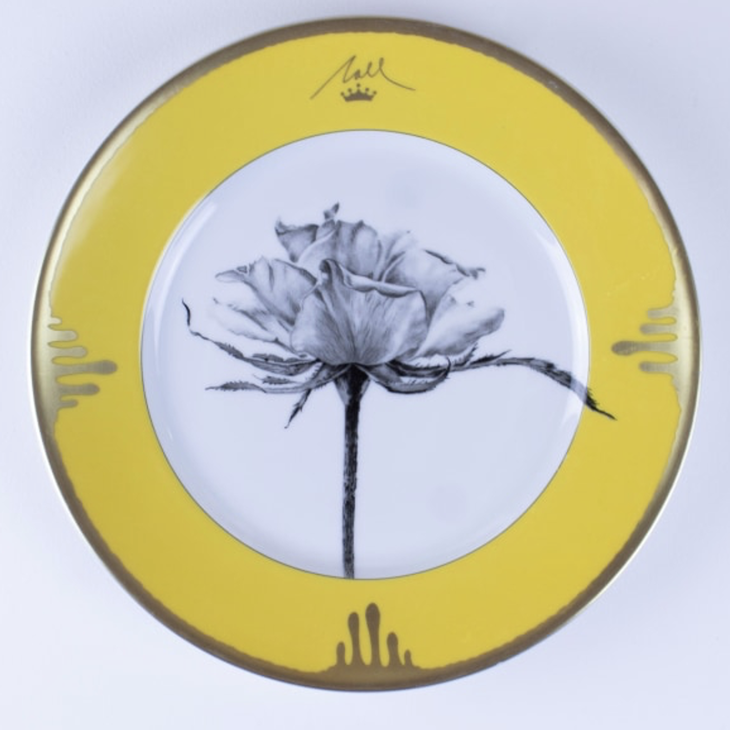 Tuscia's Roses: Open Rose Salad Plate (Yellow)