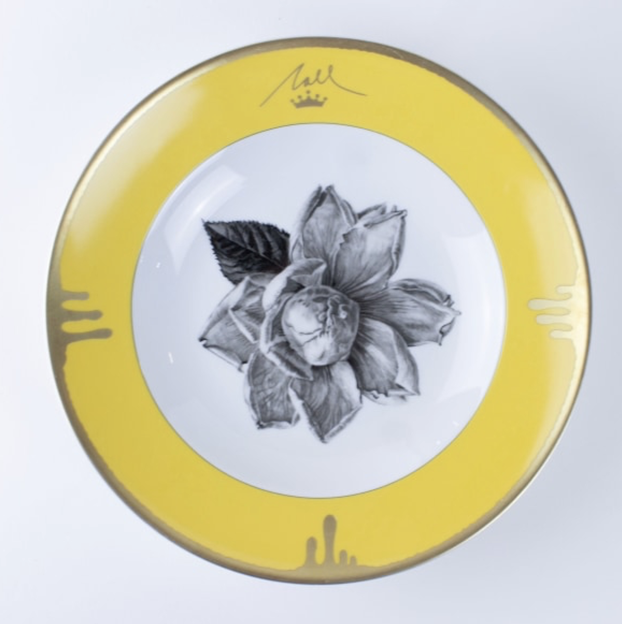 Tuscia's Roses: Open Rose Rim Soup Bowl (Yellow)