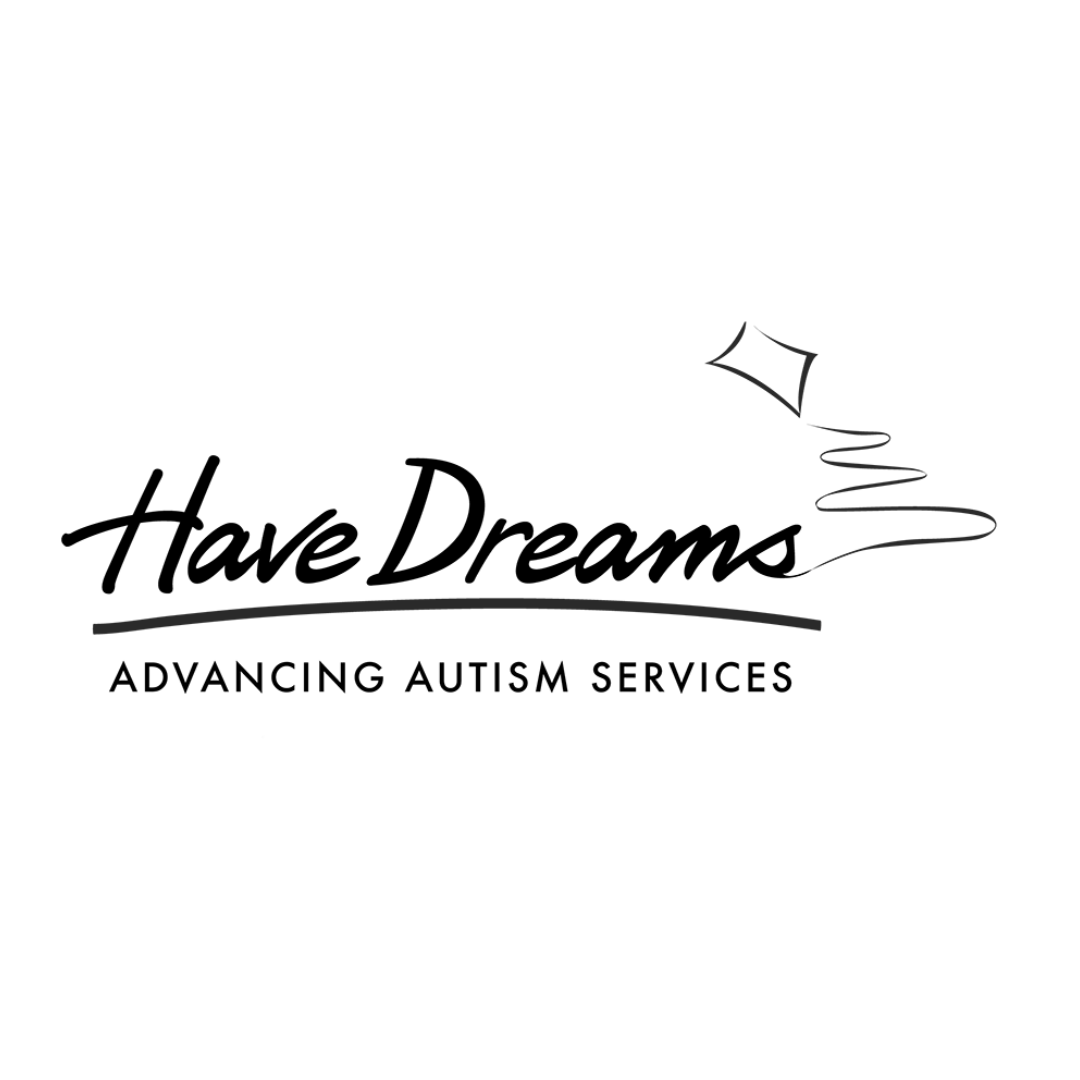 Logo for Have Dreams, an autism services organization, featuring a stylized kite flying with a tail trailing behind.