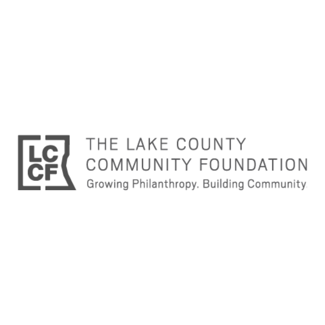 Logo of The Lake County Community Foundation with the tagline 'Growing Philanthropy. Building Community.'