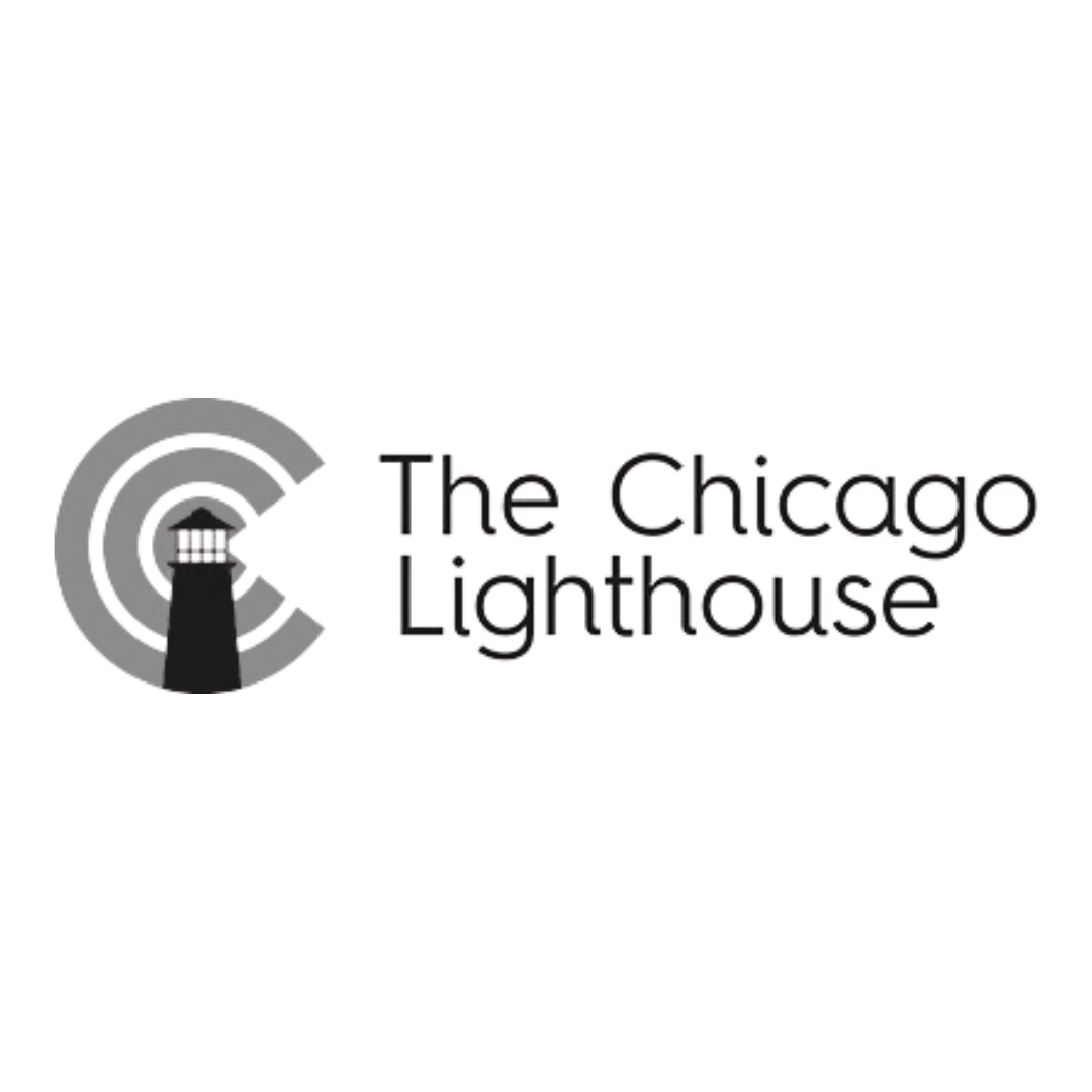 Logo of The Chicago Lighthouse featuring a lighthouse illustration within a stylized circular design and the text 'The Chicago Lighthouse'.