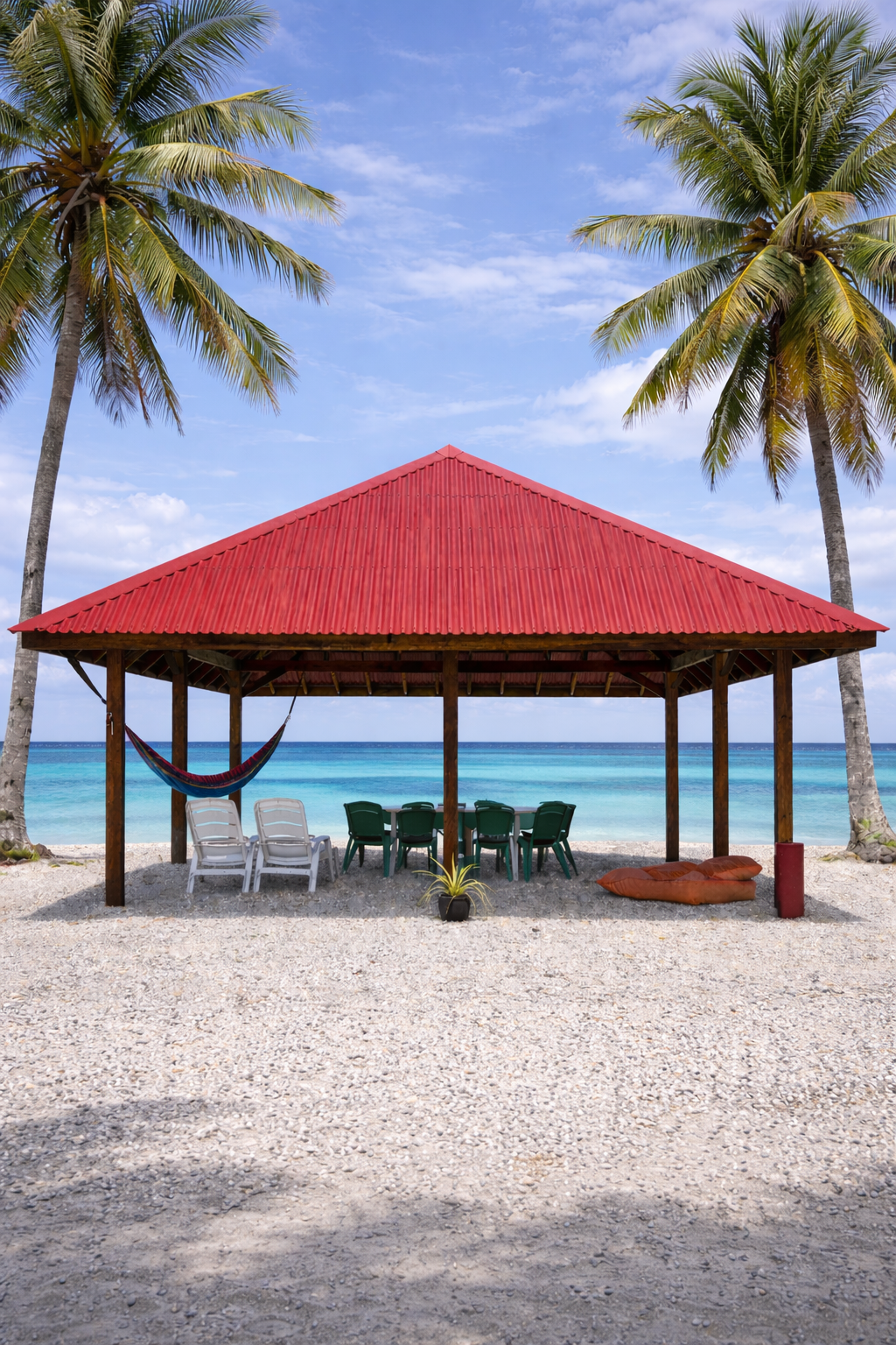 Espace détente bord de lagon Fakarava