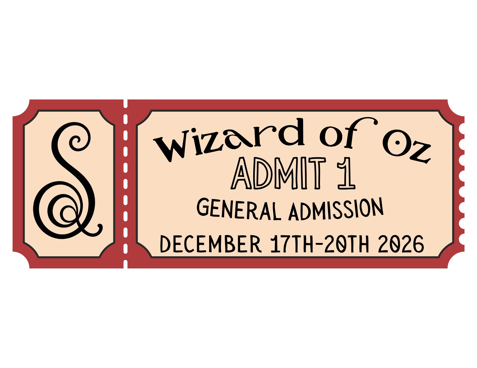 Ticket for The Wizard of Oz
