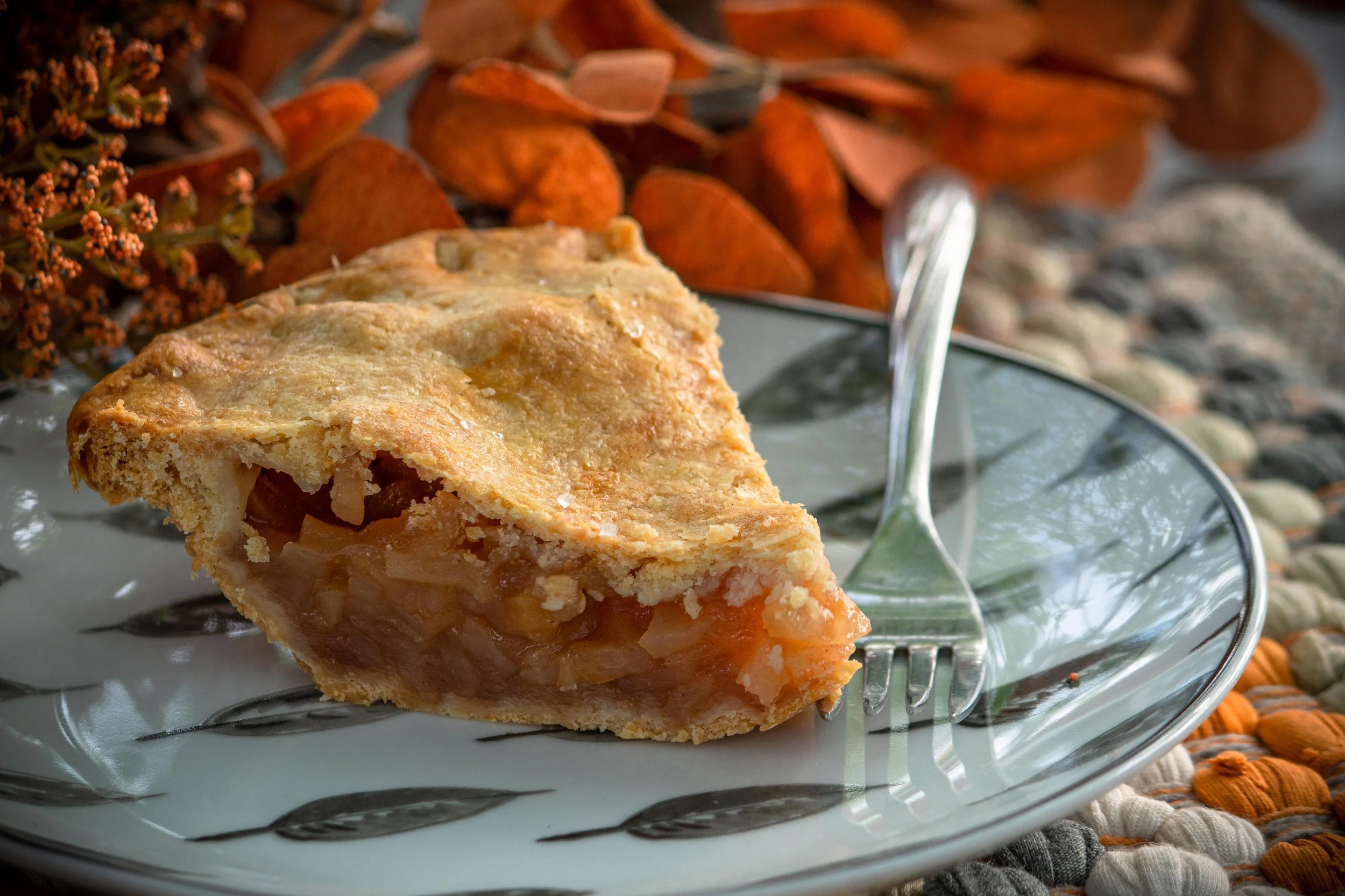 Delicious slice of handmade apple pie from the Farmhouse Bakery at Davison Orchards in Vernon BC, Okanagan Valley Canada
