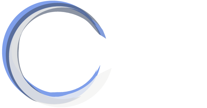 Jennifer Friedlin Divorce Support logo with a stylized circular graphic in shades of blue and white on a black background.