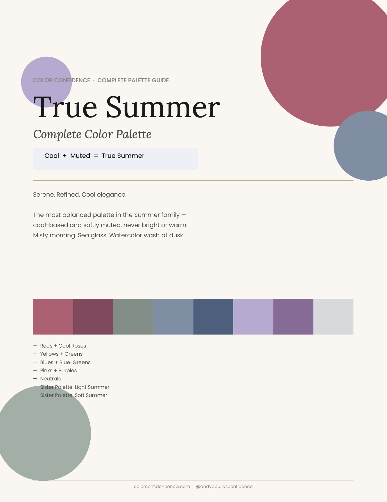 True Summer Palette + Beauty Guide