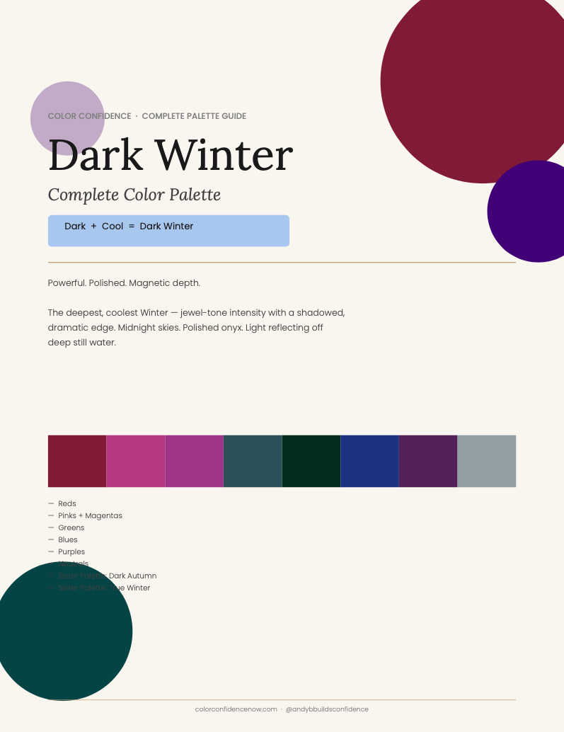 Dark Winter Palette + Beauty Guide