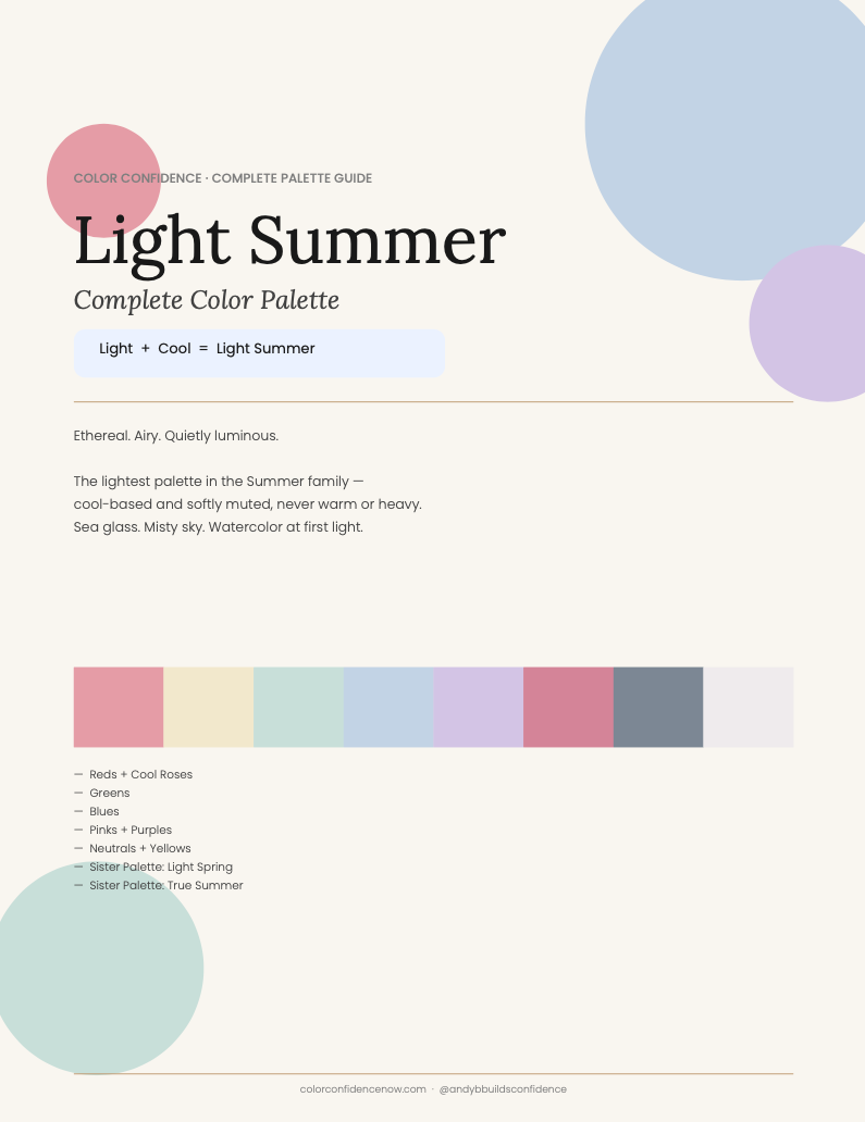 Light Summer Palette + Beauty Guide
