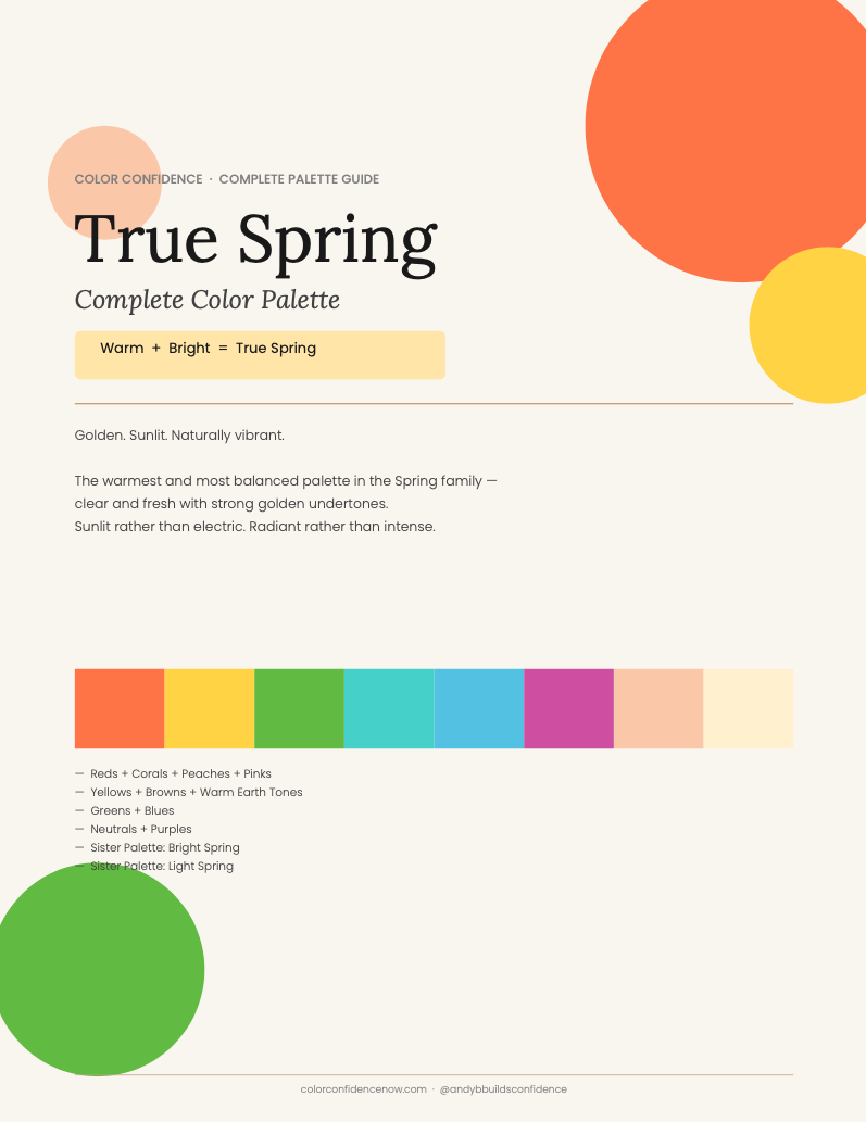 True Spring Palette + Beauty Guide