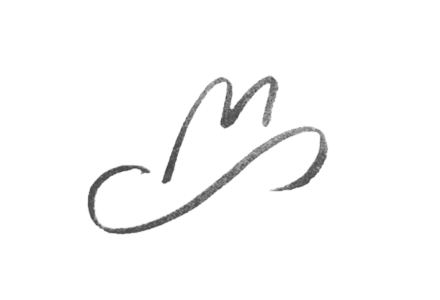 Close-up of a glowing white neon cursive signature or logo on a black background.