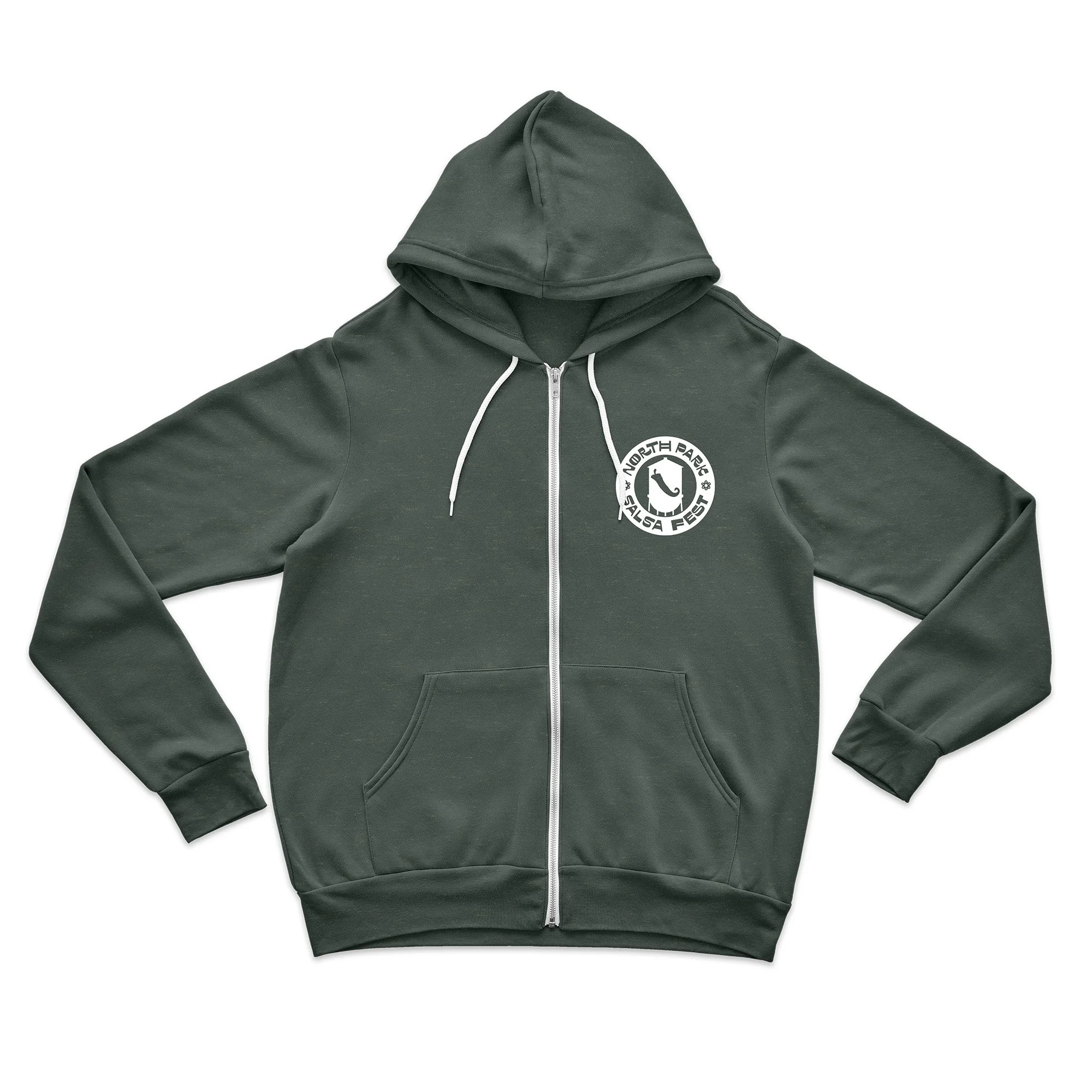 Chili Tower • Forest Green • Adult Zip-Up Hoodie