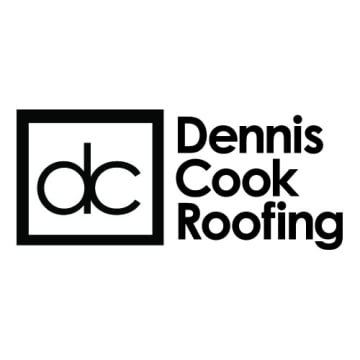Logo for Dennis Cook Roofing with initials 'dc' inside a square and company name to the right
