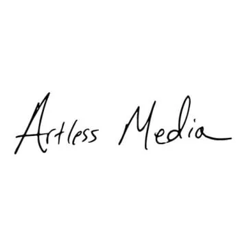 Handwritten text that reads 'Artless Media'.