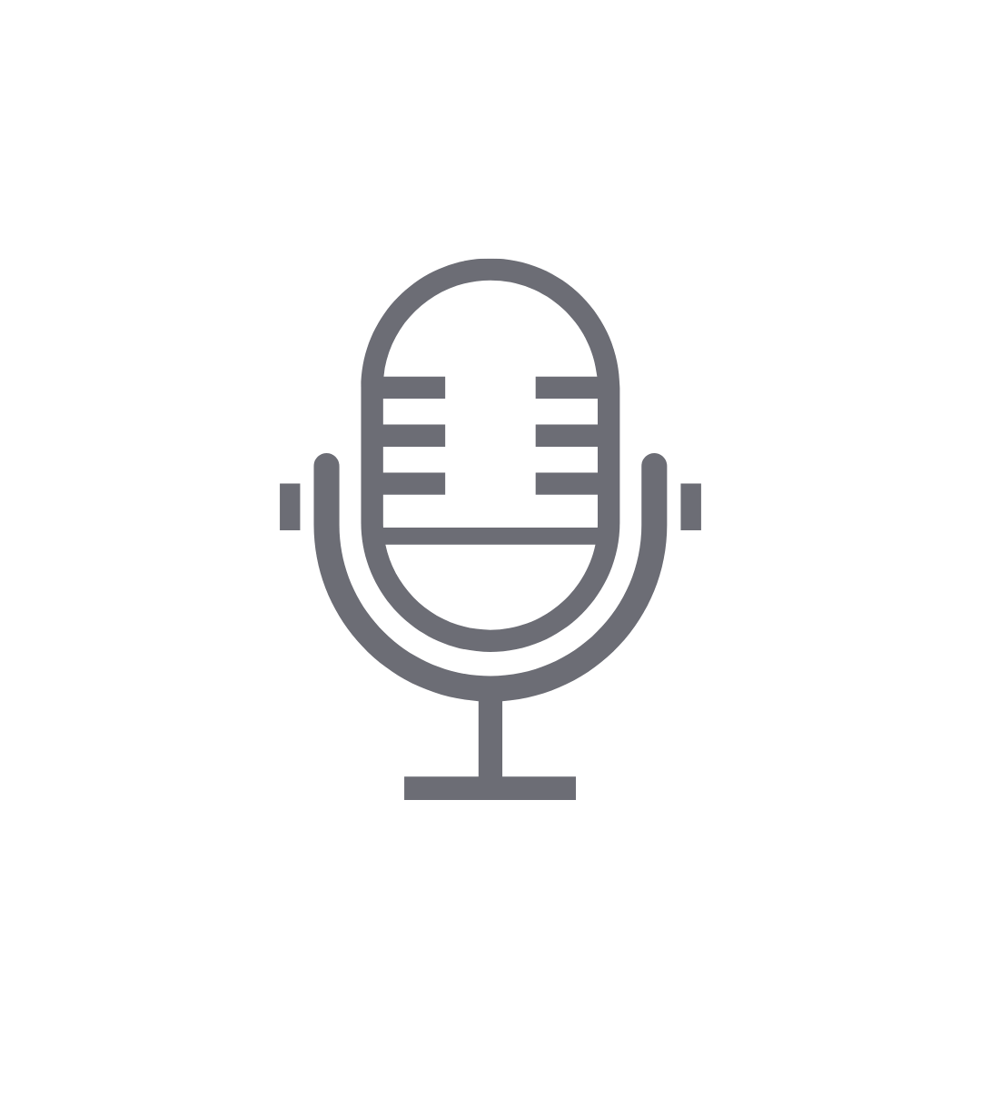 An image of a microphone in the color gray