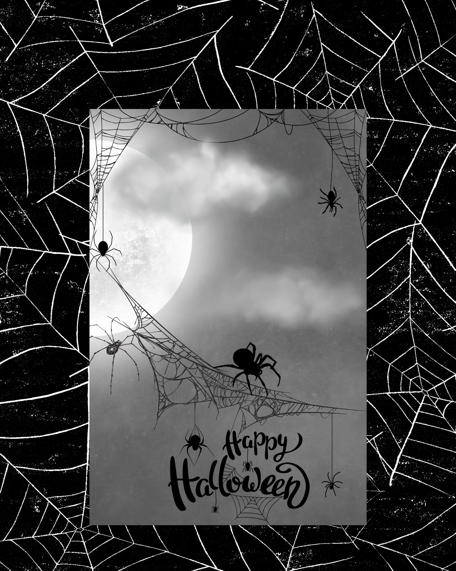 Spider & Webs Halloween Greeting Card