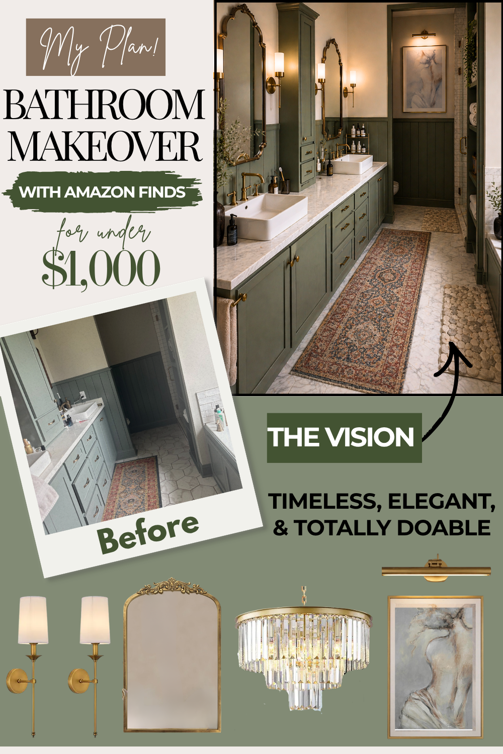 Upgrading My Bathroom with Amazon &amp; Chat GPT (Under $1000)