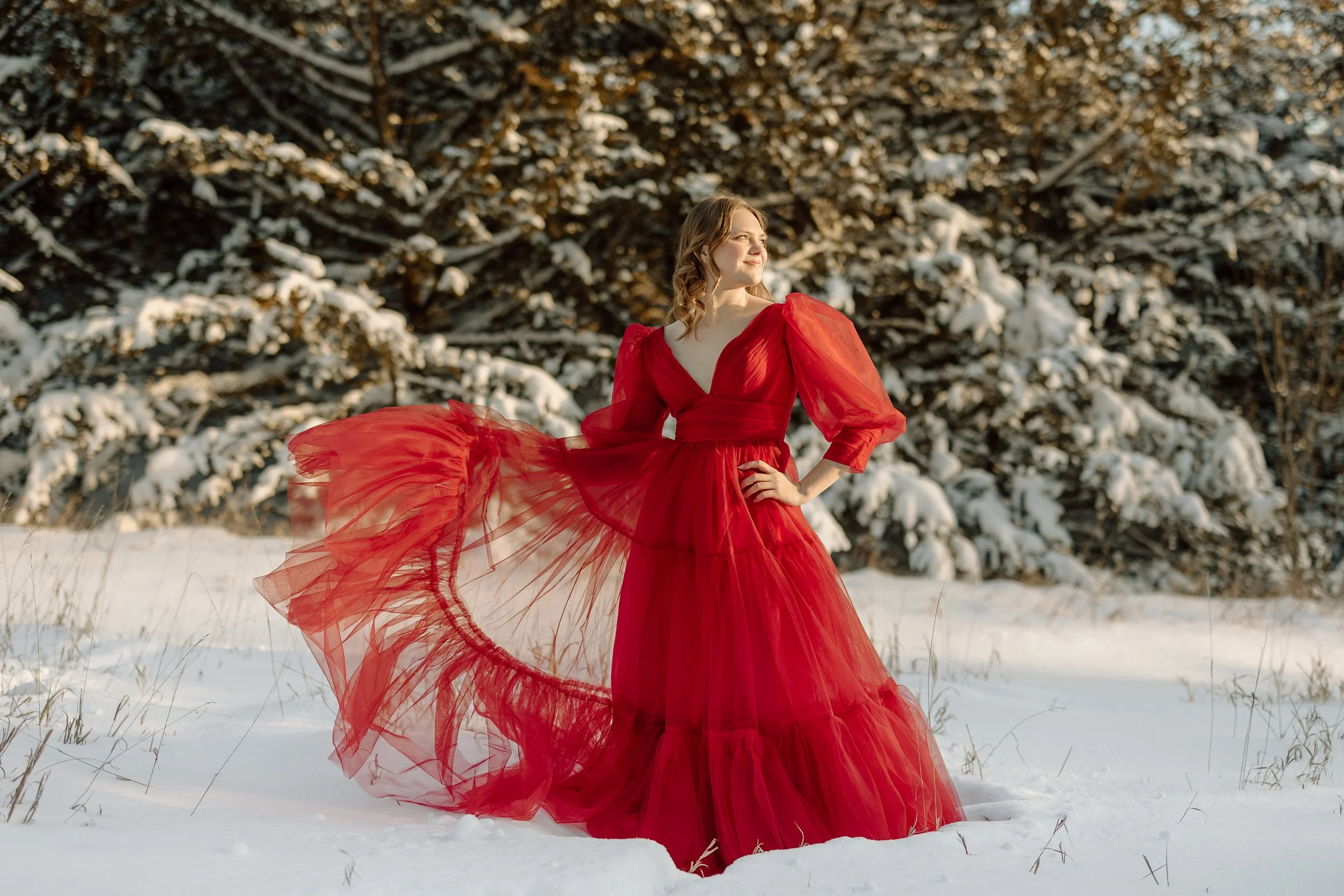 Sioux Falls South Dakota senior portrait photography in the snow