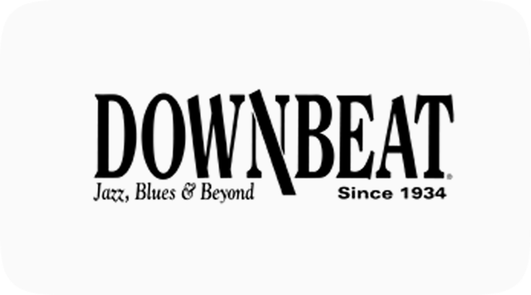 Logo for Downbeat magazine with the text 'Jazz, Blues & Beyond' and 'Since 1934'. 
