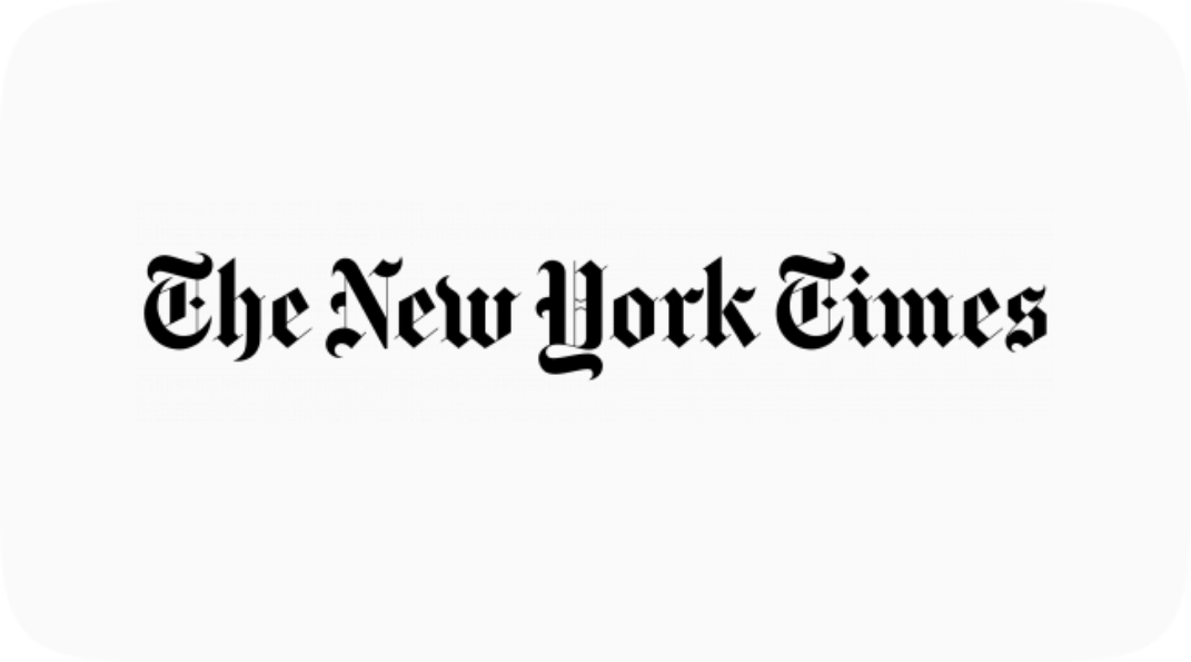The New York Times logo in black text on a white background.