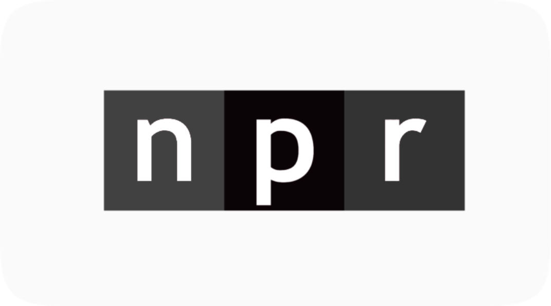 The NPR logo with black, gray, and white squares and lowercase letters n, p, r.