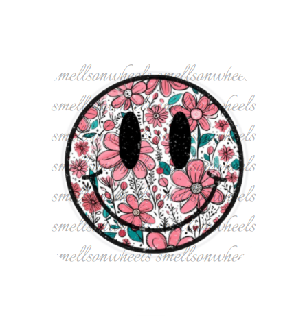 Round Cardstock l Floral Smiley