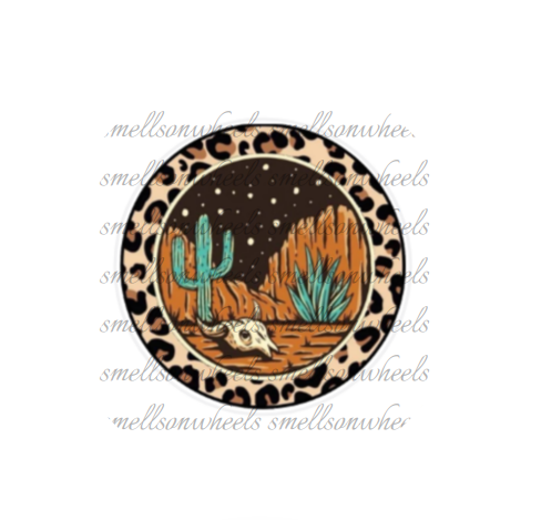 Round Cardstock l Cheetah Frame Desert