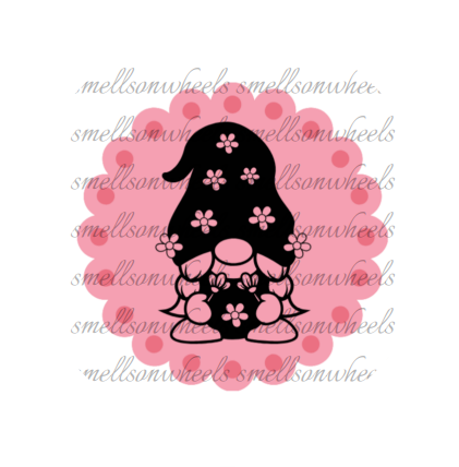 Round Cardstock l Pink Floral Gnome